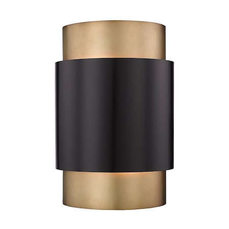 Z-Lite Harlech Wall Sconce, 2-Light, 8.5 In.W x 4 In.L x 12.75 In.H, Bronze + Rubbed Brass/Bronze 739S-BRZ-RB